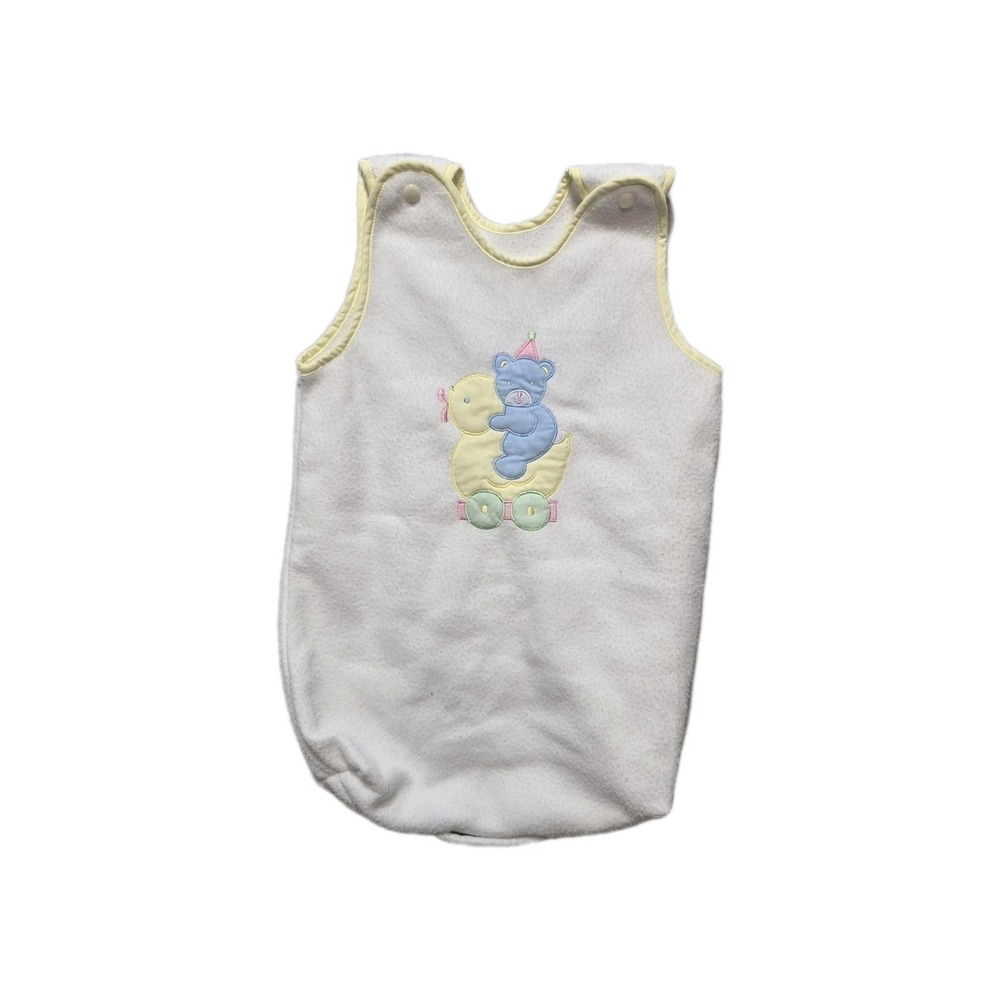 Vintage Baby Sleeping Wearable Blanket 6-12 Months White Fleece